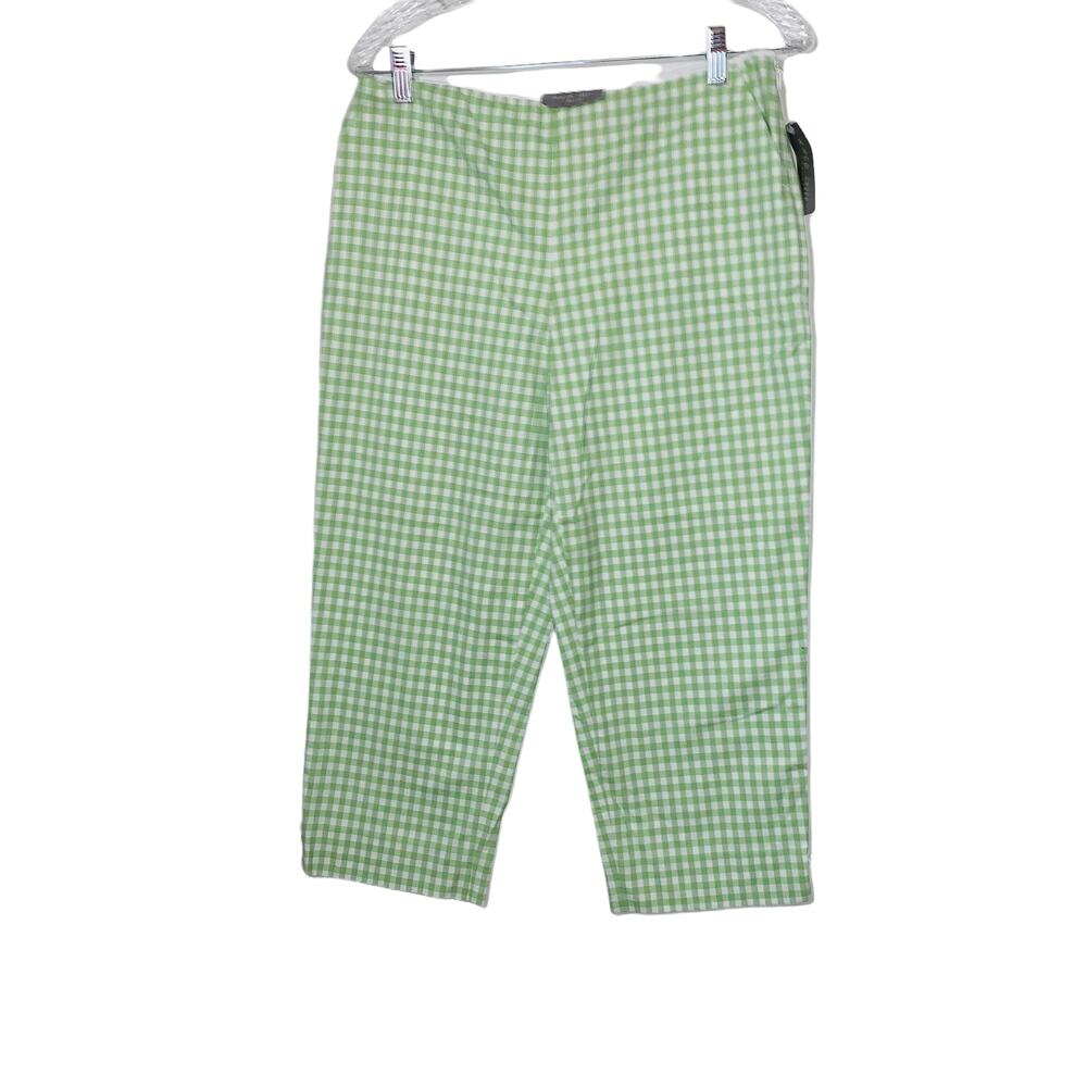 Kate Hill  picnic in the park gingham cropped pants sz 6 NWT